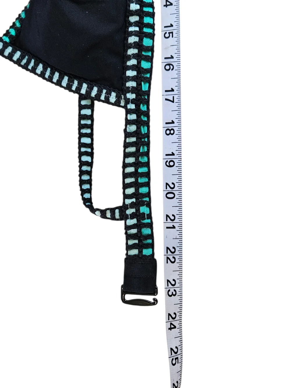 Victoria's Secret Black Bikini Top with Teal & Light Blue Trim Size XS - Picture 10 of 10
